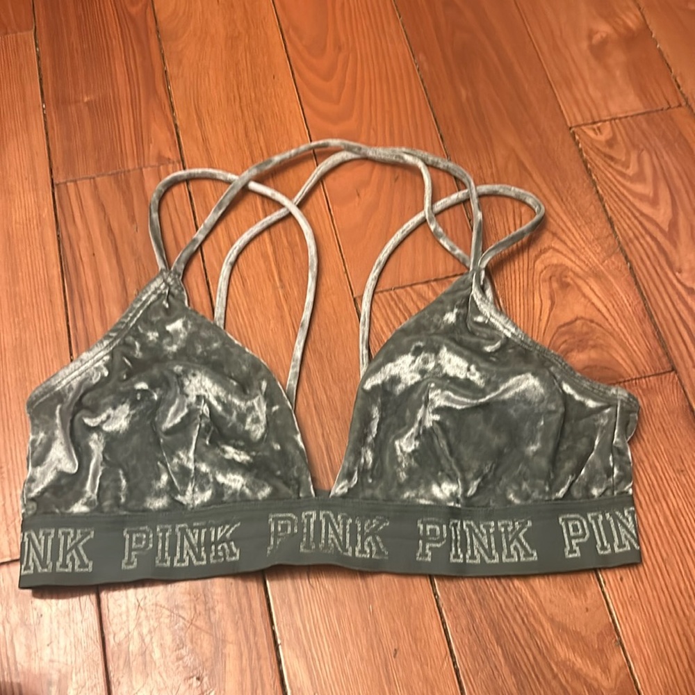 PINK brand, green velvet bralette